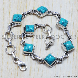 Turquoise 925 Sterling Silver Bracelet (SJWBR-58) Turquoise 925 Sterling Silver Bracelet (SJWBR-58)