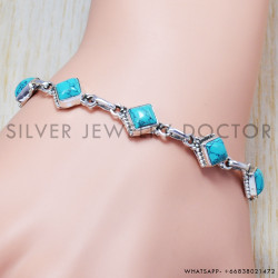 Turquoise 925 Sterling Silver Bracelet (SJWBR-58)