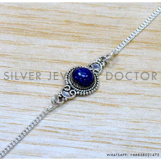 Lapis Lazuli 925 Sterling Silver Bracelet (SJWBR-580) Lapis Lazuli 925 Sterling Silver Bracelet (SJWBR-580)