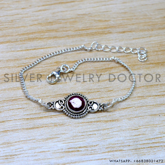 Ruby 925 Sterling Silver Bracelet (SJWBR-584) Ruby 925 Sterling Silver Bracelet (SJWBR-584)
