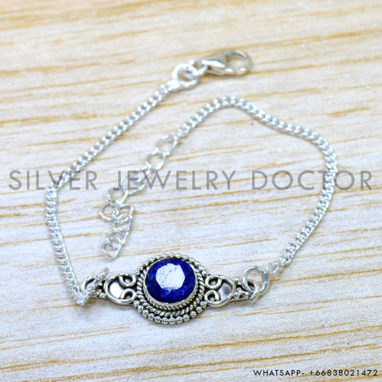 Sapphire 925 Sterling Silver Bracelet (SJWBR-586)