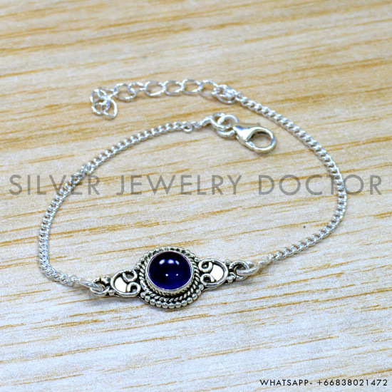 Amethyst 925 Sterling Silver Bracelet (SJWBR-590) Amethyst 925 Sterling Silver Bracelet (SJWBR-590)