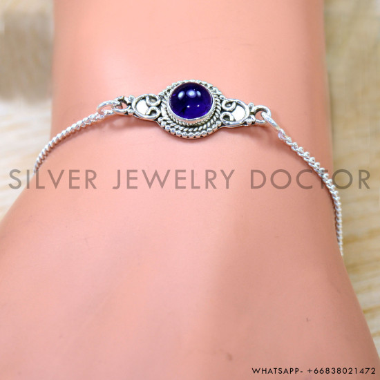 Amethyst 925 Sterling Silver Bracelet (SJWBR-590) Amethyst 925 Sterling Silver Bracelet (SJWBR-590)