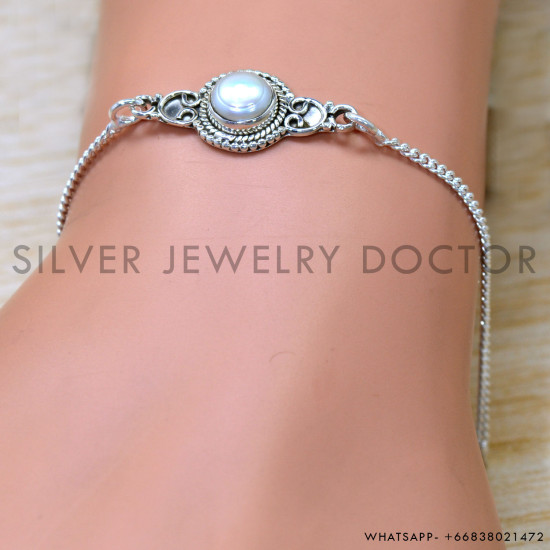 Pearl 925 Sterling Silver Bracelet (SJWBR-591) Pearl 925 Sterling Silver Bracelet (SJWBR-591)