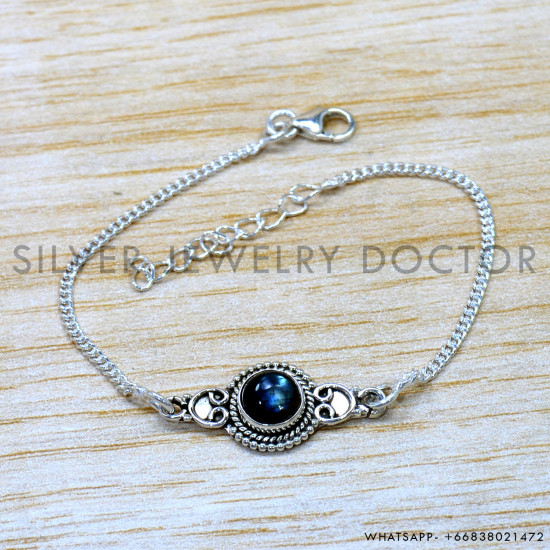 Labradorite 925 Sterling Silver Bracelet (SJWBR-592)