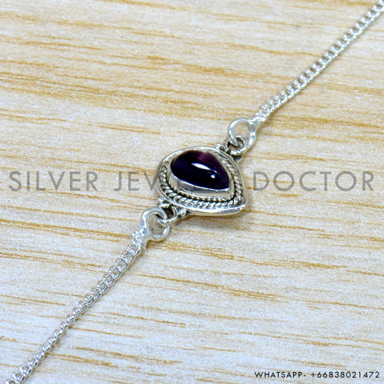 Amethyst 925 Sterling Silver Bracelet (SJWBR-594) Amethyst 925 Sterling Silver Bracelet (SJWBR-594)