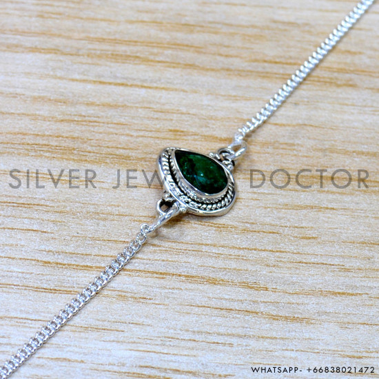 Emerald 925 Sterling Silver Bracelet (SJWBR-597) Emerald 925 Sterling Silver Bracelet (SJWBR-597)