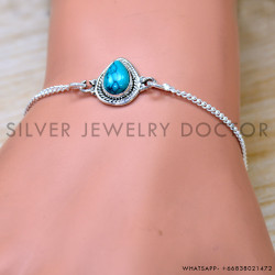 Turquoise 925 Sterling Silver Bracelet (SJWBR-599)