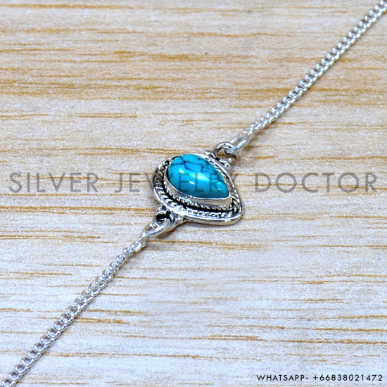 Turquoise 925 Sterling Silver Bracelet (SJWBR-599)