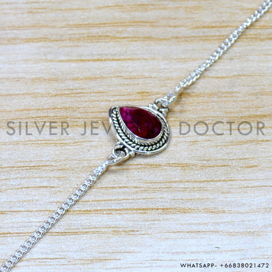 Ruby 925 Sterling Silver Bracelet (SJWBR-602) Ruby 925 Sterling Silver Bracelet (SJWBR-602)