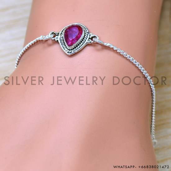 Ruby 925 Sterling Silver Bracelet (SJWBR-602) Ruby 925 Sterling Silver Bracelet (SJWBR-602)