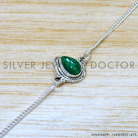 Malachite 925 Sterling Silver Bracelet (SJWBR-603) Malachite 925 Sterling Silver Bracelet (SJWBR-603)