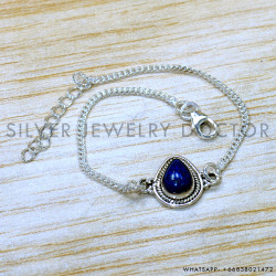Lapis Lazuli 925 Sterling Silver Bracelet (SJWBR-604)