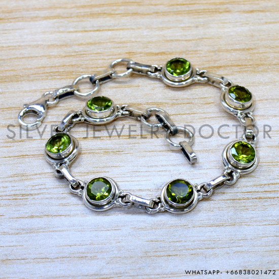 Peridot 925 Sterling Silver Bracelet (SJWBR-606) Peridot 925 Sterling Silver Bracelet (SJWBR-606)