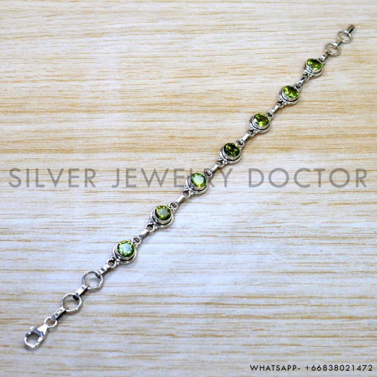 Peridot 925 Sterling Silver Bracelet (SJWBR-606) Peridot 925 Sterling Silver Bracelet (SJWBR-606)