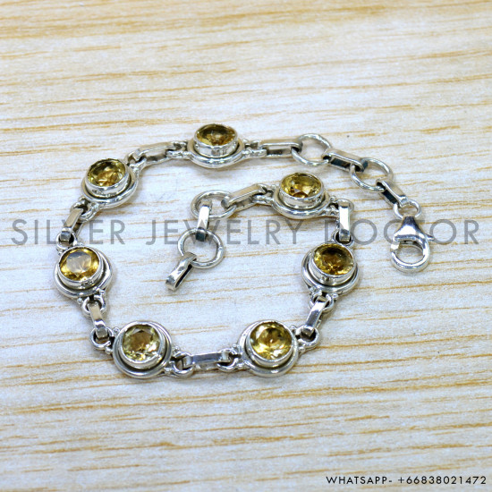 Citrine 925 Sterling Silver Bracelet (SJWBR-609) Citrine 925 Sterling Silver Bracelet (SJWBR-609)