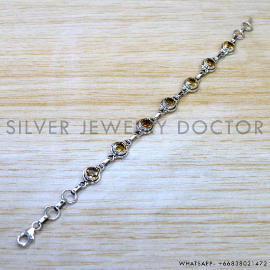 Citrine 925 Sterling Silver Bracelet (SJWBR-609) Citrine 925 Sterling Silver Bracelet (SJWBR-609)