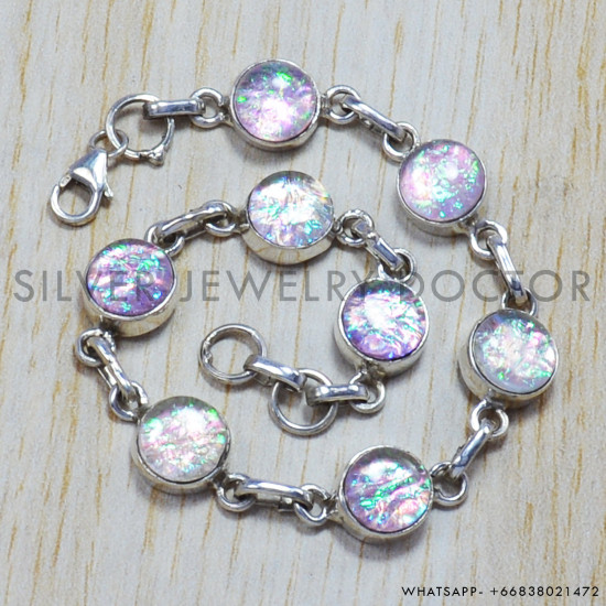 Opal 925 Sterling Silver Bracelet (SJWBR-61) Opal 925 Sterling Silver Bracelet (SJWBR-61)