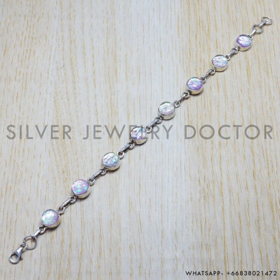 Opal 925 Sterling Silver Bracelet (SJWBR-61) Opal 925 Sterling Silver Bracelet (SJWBR-61)