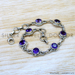 Amethyst 925 Sterling Silver Bracelet (SJWBR-610)