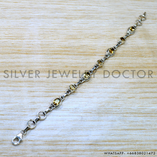 Citrine 925 Sterling Silver Bracelet (SJWBR-614) Citrine 925 Sterling Silver Bracelet (SJWBR-614)