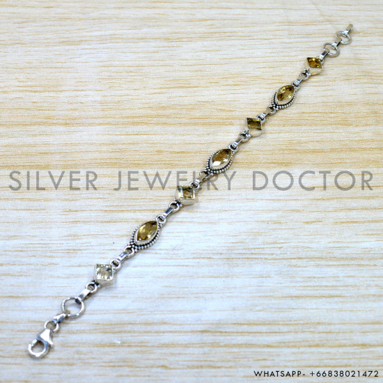Citrine 925 Sterling Silver Bracelet (SJWBR-616) Citrine 925 Sterling Silver Bracelet (SJWBR-616)