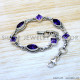 Amethyst 925 Sterling Silver Bracelet (SJWBR-618) Amethyst 925 Sterling Silver Bracelet (SJWBR-618)