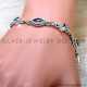 Blue Topaz 925 Sterling Silver Bracelet (SJWBR-621) Blue Topaz 925 Sterling Silver Bracelet (SJWBR-621)