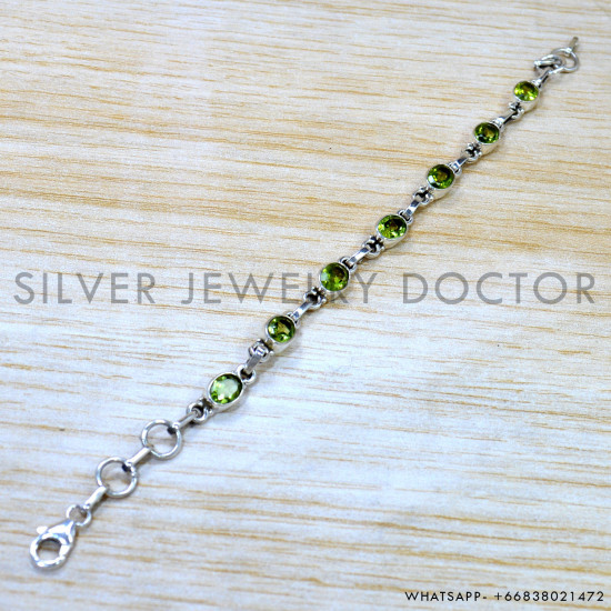 Peridot 925 Sterling Silver Bracelet (SJWBR-626) Peridot 925 Sterling Silver Bracelet (SJWBR-626)