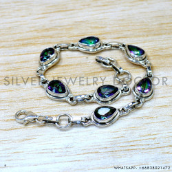 Mystic Topaz 925 Sterling Silver Bracelet (SJWBR-628)