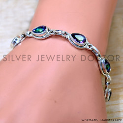 Mystic Topaz 925 Sterling Silver Bracelet (SJWBR-628)
