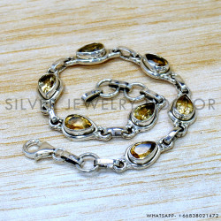 Citrine 925 Sterling Silver Bracelet (SJWBR-631)