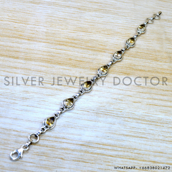 Citrine 925 Sterling Silver Bracelet (SJWBR-631) Citrine 925 Sterling Silver Bracelet (SJWBR-631)