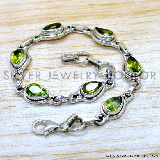 Peridot 925 Sterling Silver Bracelet (SJWBR-632) Peridot 925 Sterling Silver Bracelet (SJWBR-632)