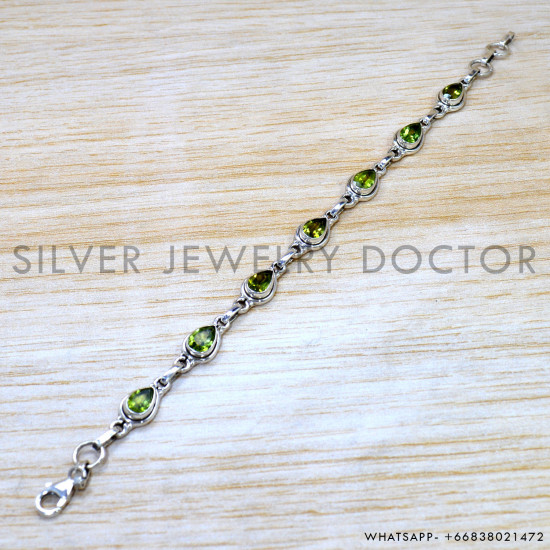 Peridot 925 Sterling Silver Bracelet (SJWBR-632) Peridot 925 Sterling Silver Bracelet (SJWBR-632)