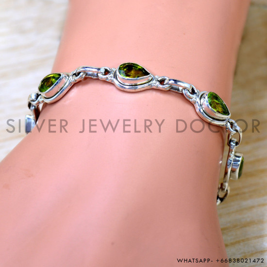Peridot 925 Sterling Silver Bracelet (SJWBR-632) Peridot 925 Sterling Silver Bracelet (SJWBR-632)