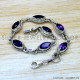 Amethyst 925 Sterling Silver Bracelet (SJWBR-640) Amethyst 925 Sterling Silver Bracelet (SJWBR-640)