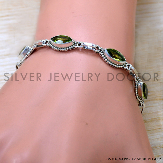 Peridot 925 Sterling Silver Bracelet (SJWBR-641) Peridot 925 Sterling Silver Bracelet (SJWBR-641)