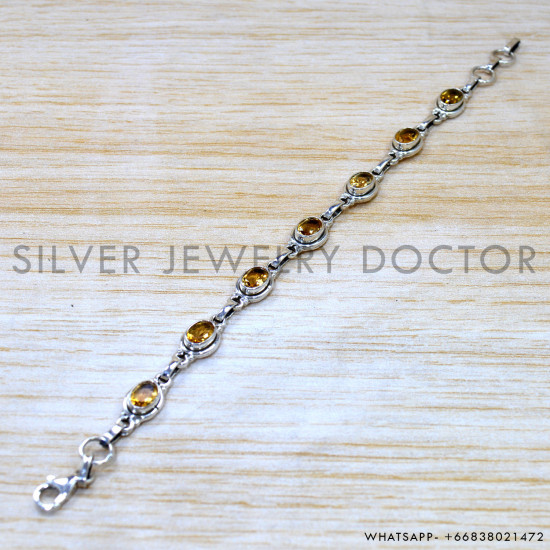 Citrine 925 Sterling Silver Bracelet (SJWBR-645) Citrine 925 Sterling Silver Bracelet (SJWBR-645)
