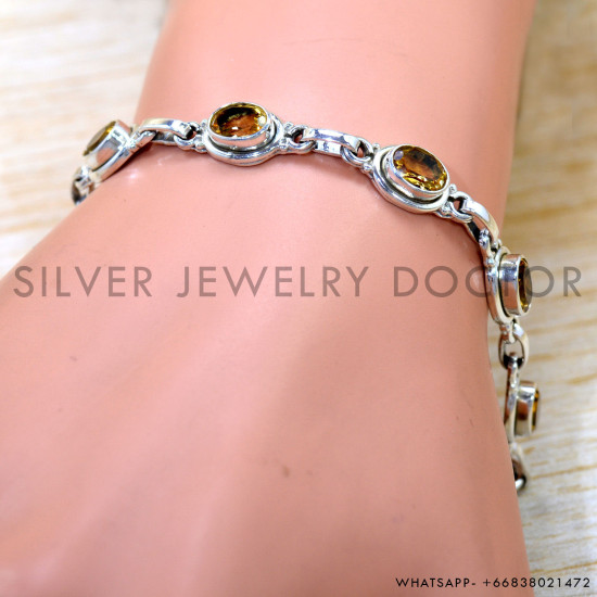 Citrine 925 Sterling Silver Bracelet (SJWBR-645) Citrine 925 Sterling Silver Bracelet (SJWBR-645)