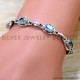 Blue Topaz 925 Sterling Silver Bracelet (SJWBR-646) Blue Topaz 925 Sterling Silver Bracelet (SJWBR-646)