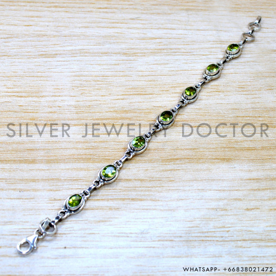 Peridot 925 Sterling Silver Bracelet (SJWBR-649) Peridot 925 Sterling Silver Bracelet (SJWBR-649)