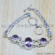 Amethyst 925 Sterling Silver Bracelet (SJWBR-66) Amethyst 925 Sterling Silver Bracelet (SJWBR-66)