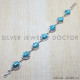 Turquoise 925 Sterling Silver Bracelet (SJWBR-69) Turquoise 925 Sterling Silver Bracelet (SJWBR-69)