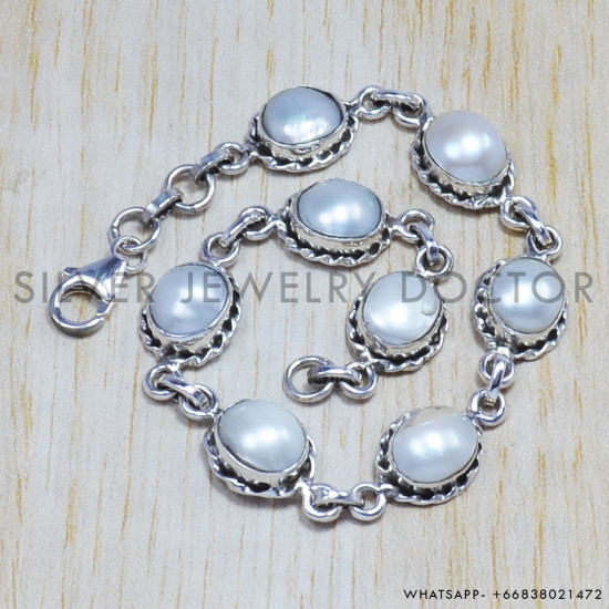Pearl 925 Sterling Silver Bracelet (SJWBR-71) Pearl 925 Sterling Silver Bracelet (SJWBR-71)