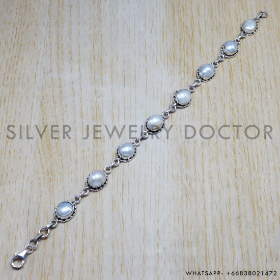 Pearl 925 Sterling Silver Bracelet (SJWBR-71) Pearl 925 Sterling Silver Bracelet (SJWBR-71)