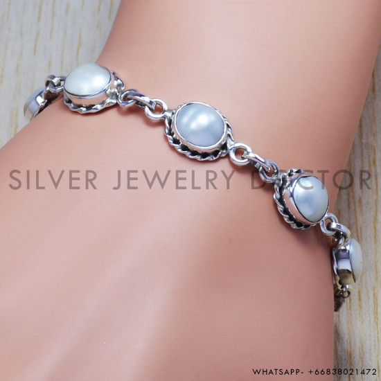 Pearl 925 Sterling Silver Bracelet (SJWBR-71) Pearl 925 Sterling Silver Bracelet (SJWBR-71)