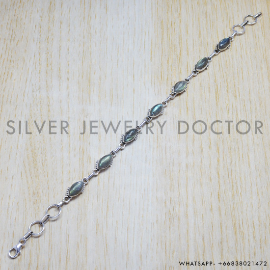 Labradorite 925 Sterling Silver Bracelet (SJWBR-75) Labradorite 925 Sterling Silver Bracelet (SJWBR-75)
