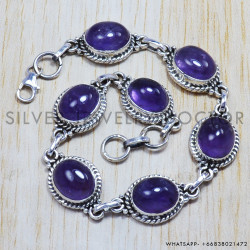 Amethyst 925 Sterling Silver Bracelet (SJWBR-77)