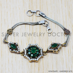 Emerald 925 Sterling Silver Bracelet (SJWBR-79)